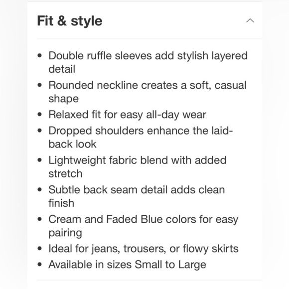 NWT Vici DOUBLE RUFFLE SLEEVES TOP XS - Picture 13 of 13